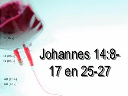 Johannes 14:8-17 en 25-27 Agtergrond: “Jesus promised His followers that The Strengthener would be with them forever. This promise is no lullaby for.