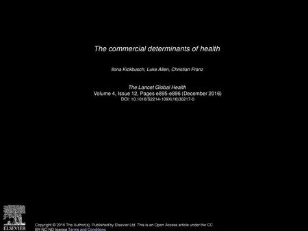 The commercial determinants of health