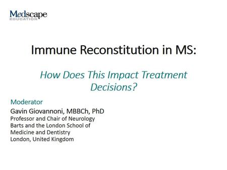 Immune Reconstitution in MS: