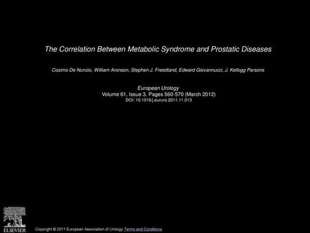 The Correlation Between Metabolic Syndrome and Prostatic Diseases