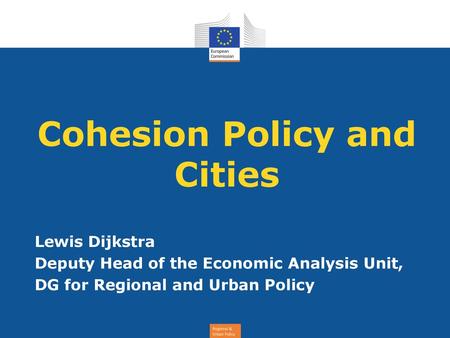 Cohesion Policy and Cities