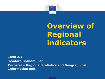 Overview of Regional indicators