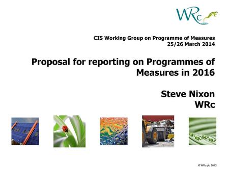 Proposal for reporting on Programmes of Measures in 2016