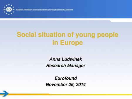 Social situation of young people in Europe
