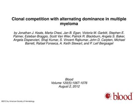 Clonal competition with alternating dominance in multiple myeloma