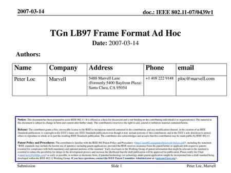 TGn LB97 Frame Format Ad Hoc