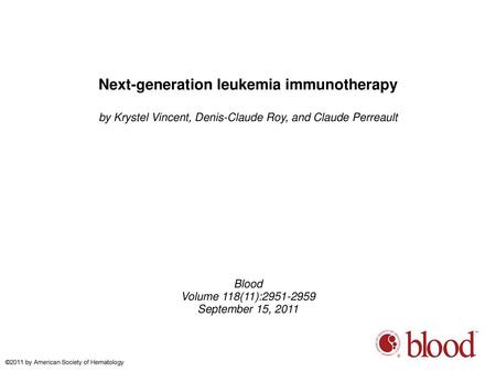 Next-generation leukemia immunotherapy
