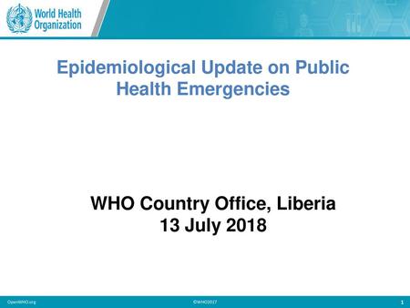 Epidemiological Update on Public Health Emergencies