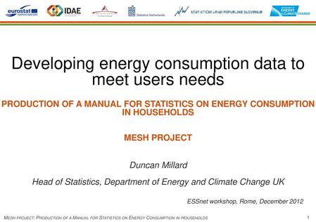 Developing energy consumption data to meet users needs