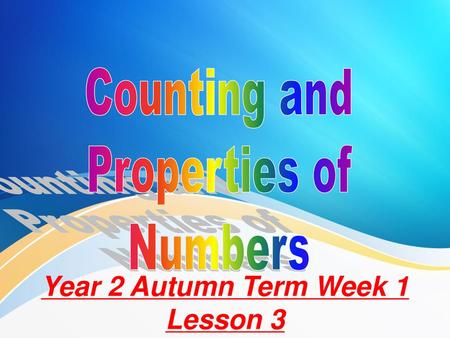 Year 2 Autumn Term Week 1 Lesson 3