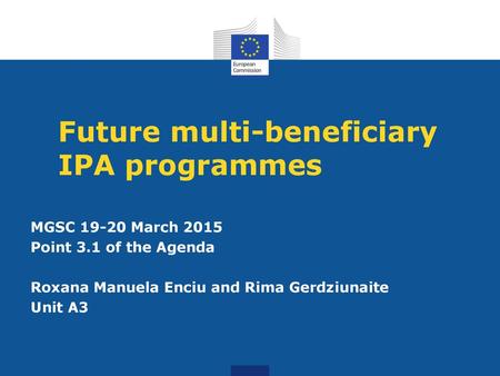 Future multi-beneficiary IPA programmes