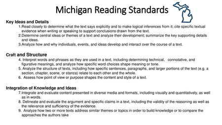 Michigan Reading Standards