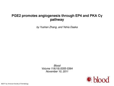 PGE2 promotes angiogenesis through EP4 and PKA Cγ pathway