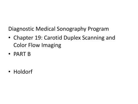 Diagnostic Medical Sonography Program