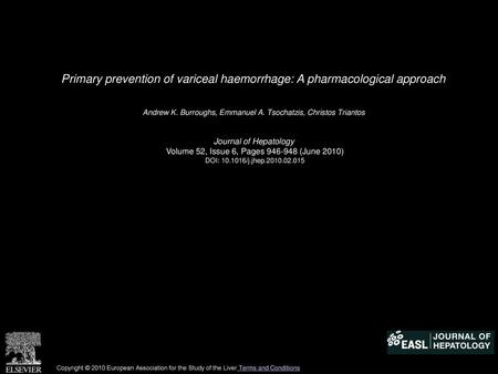Primary prevention of variceal haemorrhage: A pharmacological approach