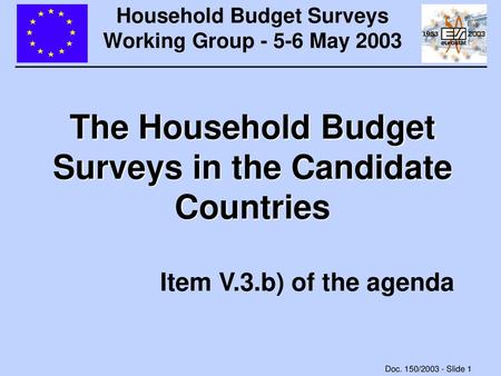 The Household Budget Surveys in the Candidate Countries