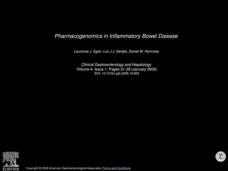 Pharmacogenomics in Inflammatory Bowel Disease