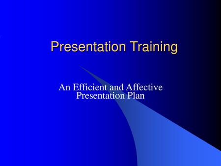Presentation Training