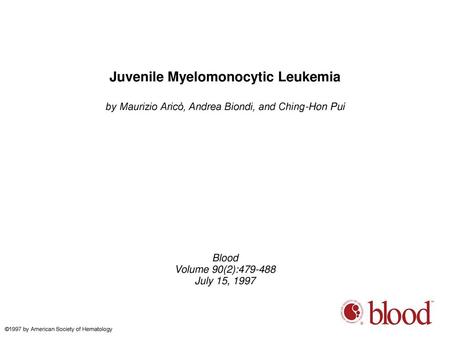 Juvenile Myelomonocytic Leukemia