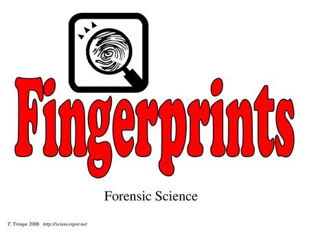 Fingerprints Forensic Science T. Trimpe 2006 http://sciencespot.net.