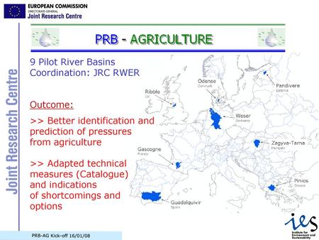 9 Pilot River Basins Coordination: JRC RWER Outcome: