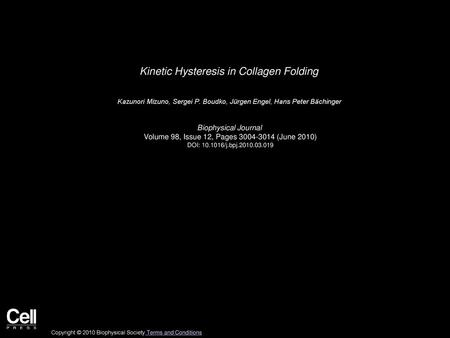 Kinetic Hysteresis in Collagen Folding