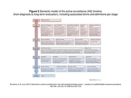Figure 3 Semantic model of the active surveillance (AS) timeline
