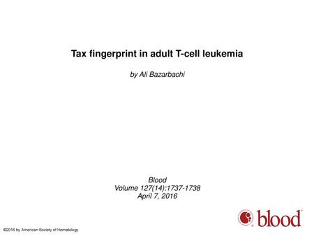 Tax fingerprint in adult T-cell leukemia