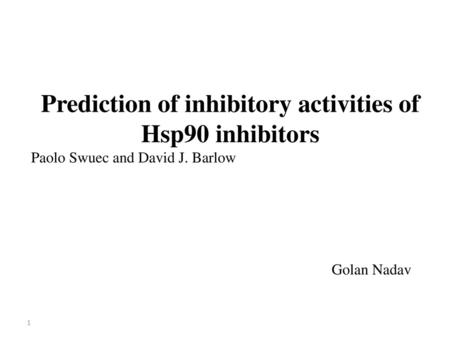 Prediction of inhibitory activities of Hsp90 inhibitors