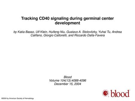 Tracking CD40 signaling during germinal center development