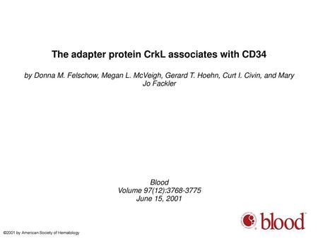 The adapter protein CrkL associates with CD34