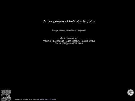 Carcinogenesis of Helicobacter pylori
