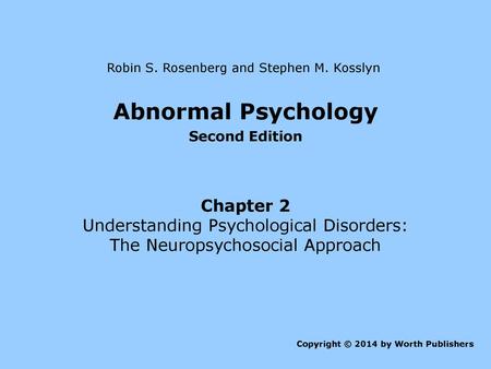 Abnormal Psychology Chapter 2