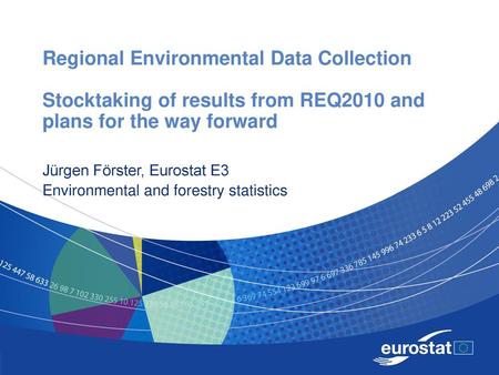 Jürgen Förster, Eurostat E3 Environmental and forestry statistics