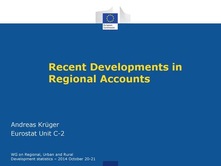 Recent Developments in Regional Accounts