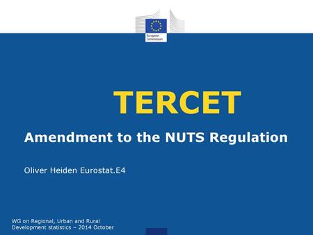 Amendment to the NUTS Regulation Oliver Heiden Eurostat.E4