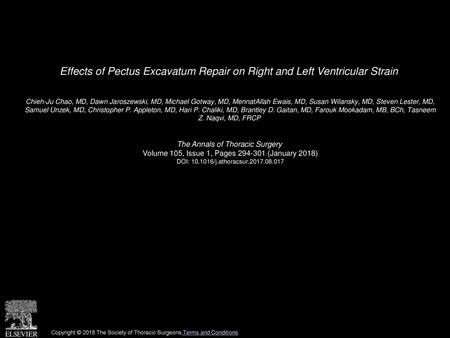 Effects of Pectus Excavatum Repair on Right and Left Ventricular Strain  Chieh-Ju Chao, MD, Dawn Jaroszewski, MD, Michael Gotway, MD, MennatAllah Ewais,