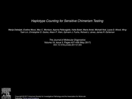 Haplotype Counting for Sensitive Chimerism Testing