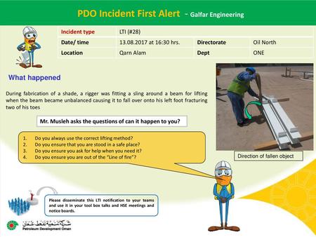 PDO Incident First Alert - Galfar Engineering