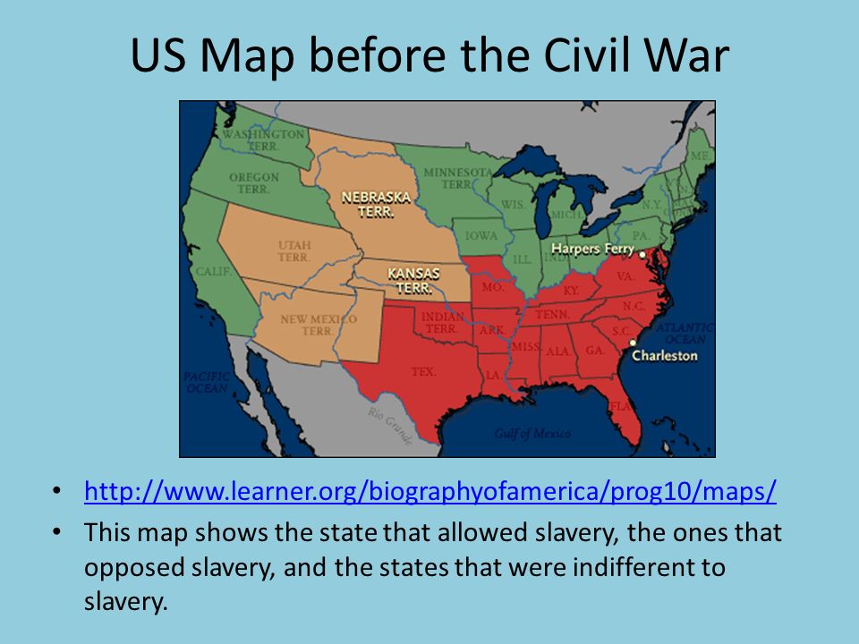 US+Map+before+the+Civil+War