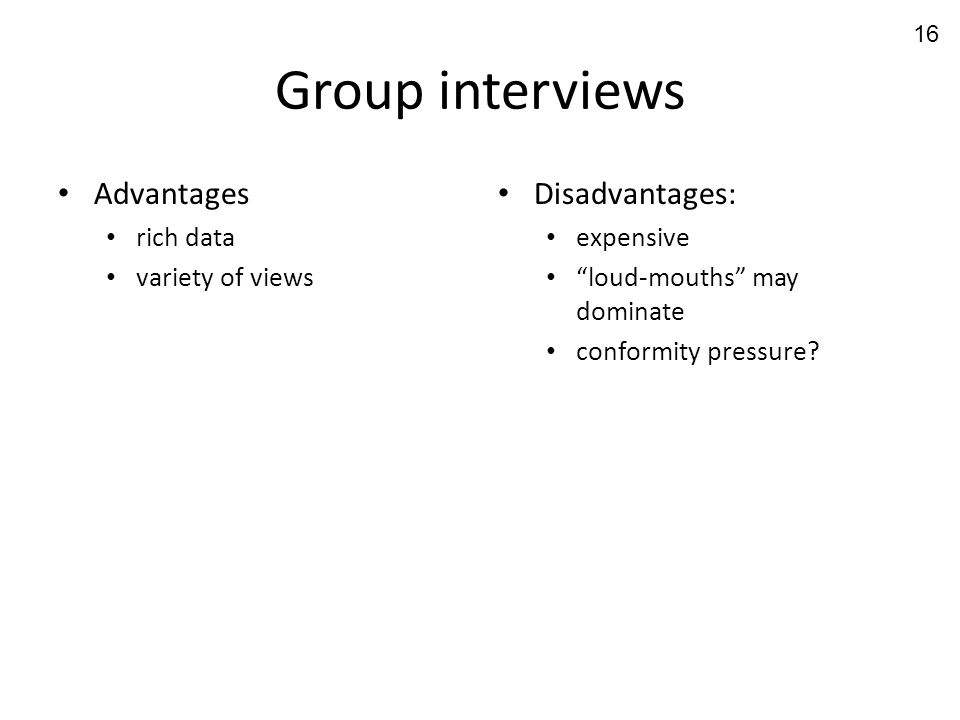 Group Interviews Advantages 50