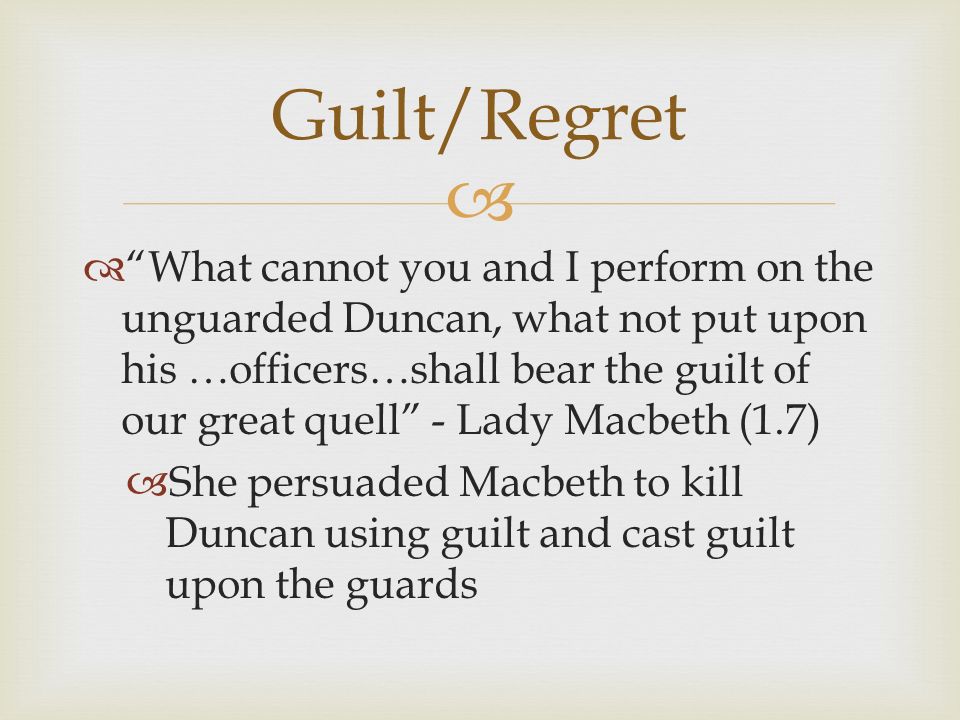 Thesis Statement On Guilt In Macbeth