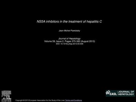 NS5A inhibitors in the treatment of hepatitis C