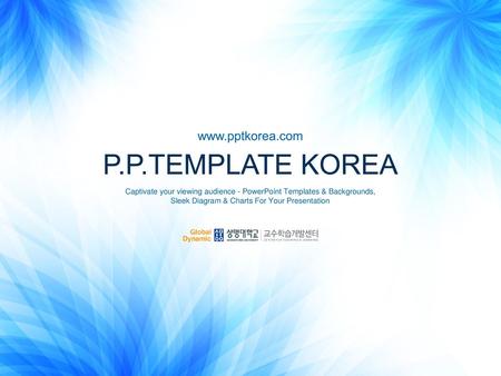 P.P.TEMPLATE KOREA www.pptkorea.com Captivate your viewing audience - PowerPoint Templates & Backgrounds, Sleek Diagram & Charts For Your Presentation.