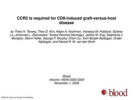 CCR2 is required for CD8-induced graft-versus-host disease