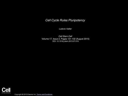 Cell Cycle Rules Pluripotency