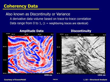Coherency Data Also known as Discontinuity or Variance