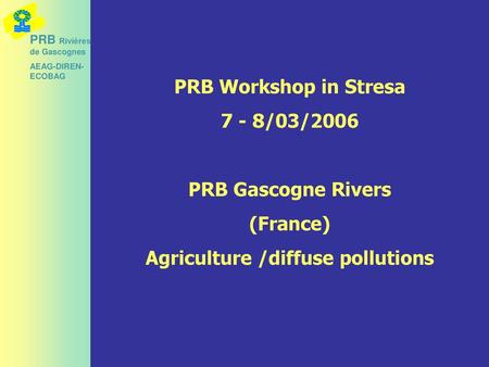 Agriculture /diffuse pollutions