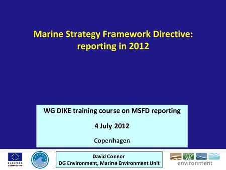 Marine Strategy Framework Directive: reporting in 2012