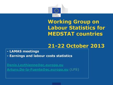 Working Group on Labour Statistics for MEDSTAT countries October 2013